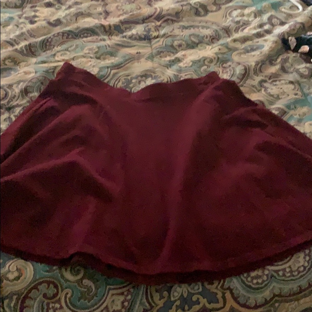 Burgundy Skater Skirt
